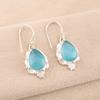 Blue Cat's Eye 925 Solid Sterling Silver Earrings, Handmade Gemstone Earrings Jewelry, Gifts For Wife Brand New Earrings