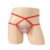 Men's Elastic Underwear, Hollowed-out Leaking Ring Chain Four-corner Sex Underwear, Men's Sex Underwear