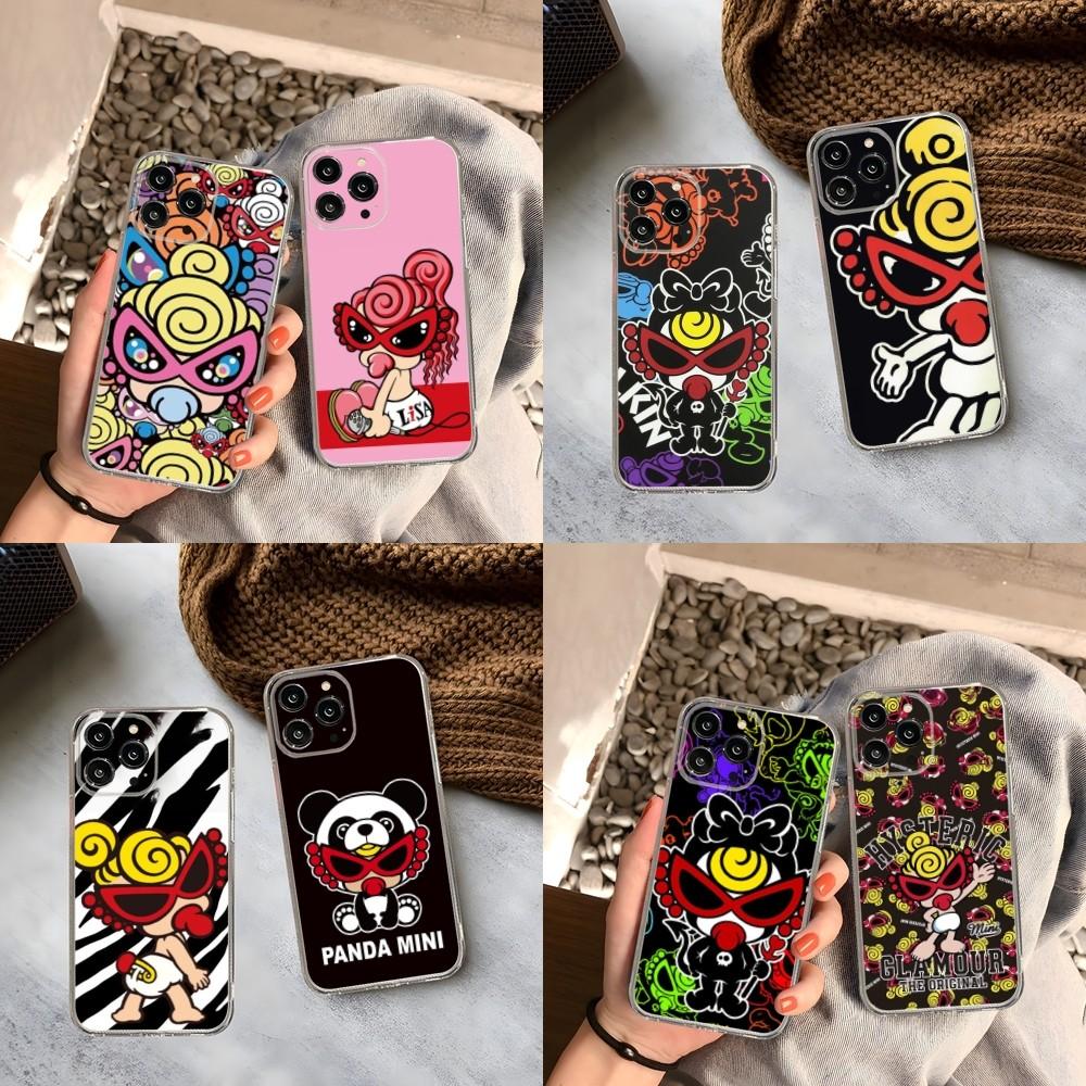 Hysteric Mini Phone Case For Iphone 15 14 13 12 Pro Mini 11 Max Xr X Xs 8 Plus Transparent Silicone