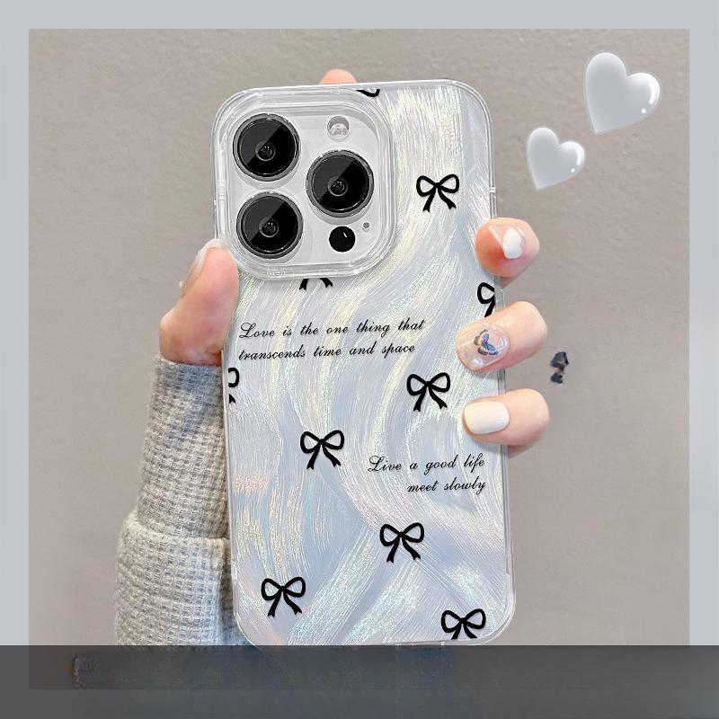 Suitable for Huawei Pura70 Mobile Phone Case Mate60/50pro Blue Bow Bracket Nova12/7 Feather Yarn Laser