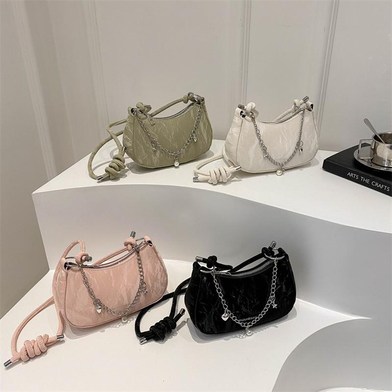 2025 New Versatile Women's Bag Exquisite Foreign Style Chain Solid Color Casual Simple Fashion Women's Shoulder Messenger Bag