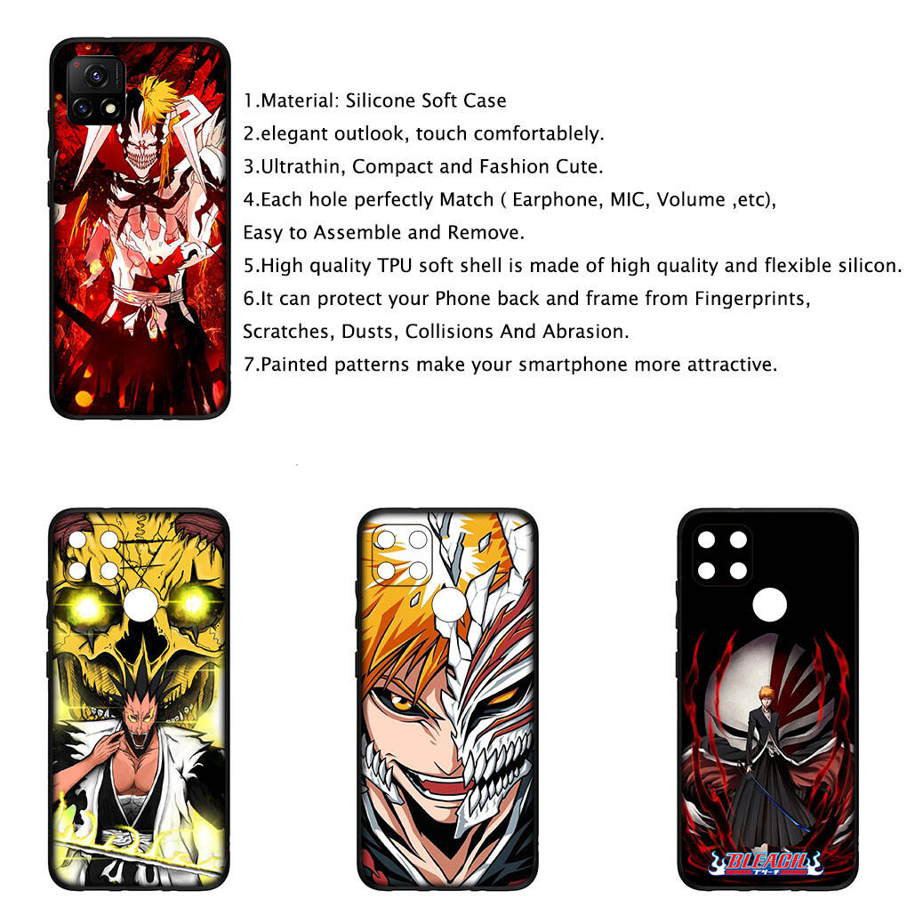 Cover for iPhone 17 16 15 Xiaomi Poco Redmi Note 14 13 12 Pro Max Samsung Galaxy S25 S24 OPPO Huawei Bleach Zaraki Kenpachi Kurosaki Ichigo Phone Case