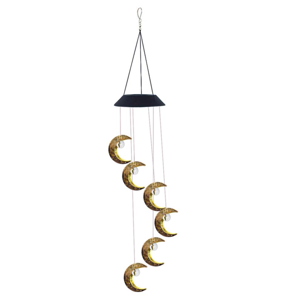 Outdoor Wind Chime Light LED Hanging Garden Lamp Patio Porch Solar Power Moon Wind Chime Lamps Windbell Pendant