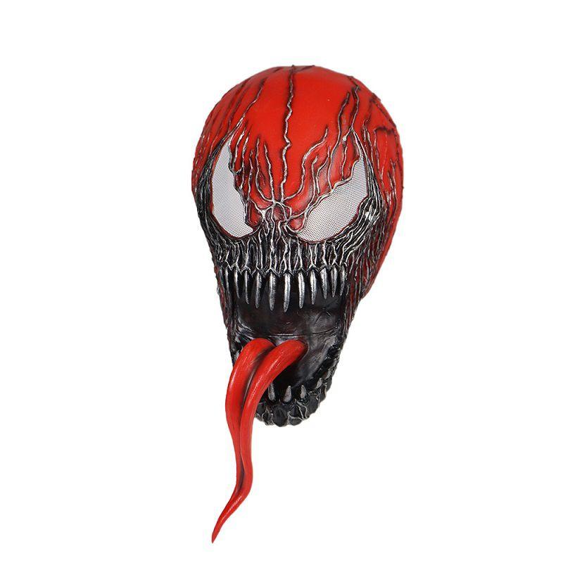All Red Venom Spider-man Cosplay Mask For Adults Comfortable Latex Headgear