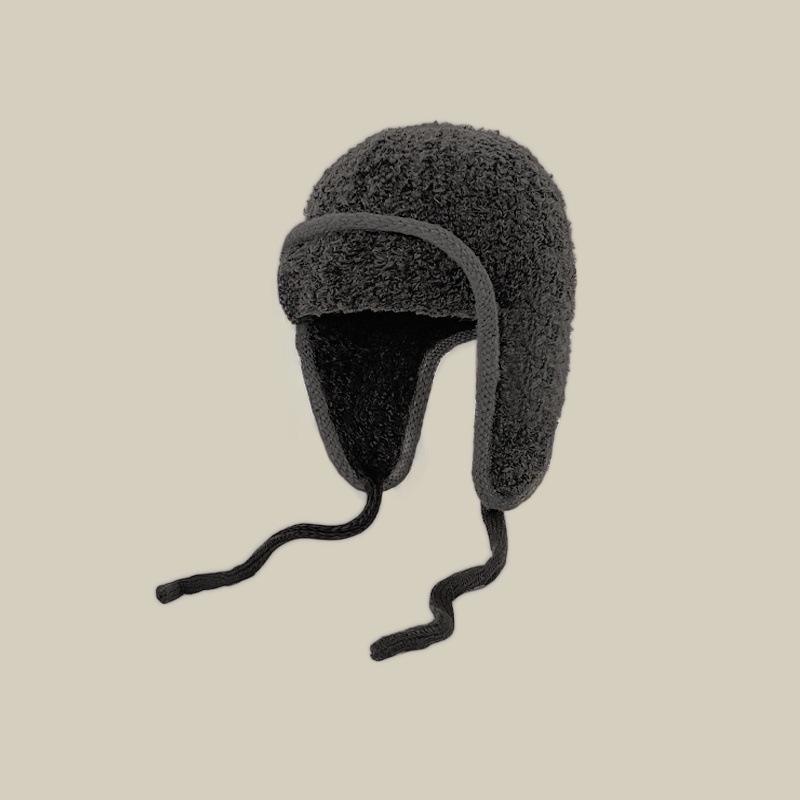 Warme Damen-Strickmütze im koreanischen Stil - Vielseitiges Lei Feng-Design für Herbst/Winter