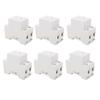 6PCS Modular Socket Guide Rail Power Socket 3 Hole 250V Industrial Power Outlet for Electric Appliance