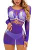 White Sexy Bikini Cover-Ups Mini Dress Mesh Beach Cover Up See Through Dress Beach Wrap Bikini Swimwear Cover Up