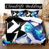 New B-Blue L-Lock Bedding Set Single Twin Full Queen King Size Bed Set Adult Kid Bedroom Duvet Cover Sets 3D Anime Bed Sheet Set