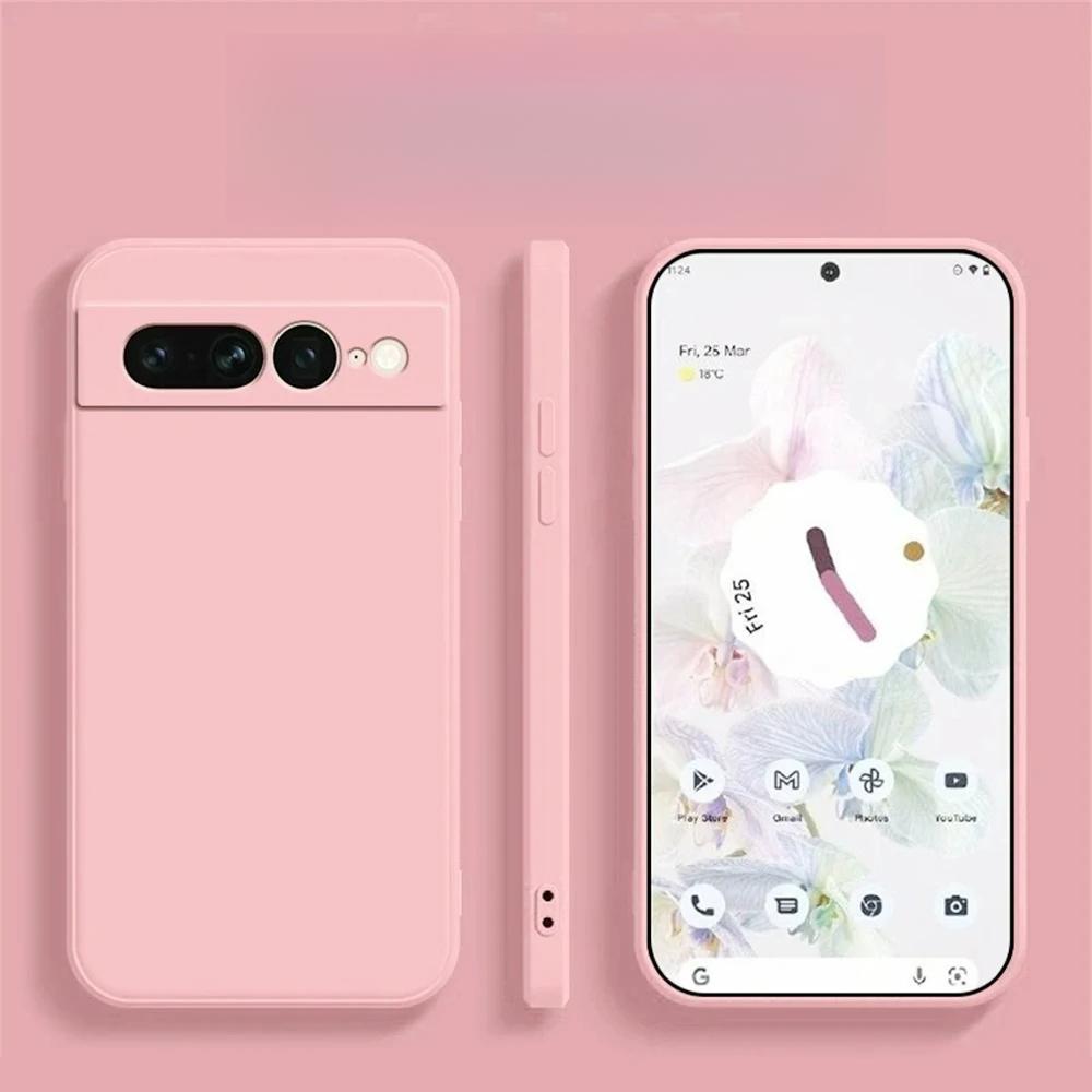 Liquid Silicone Phone Case For Magnetic Google Pixel 10 9 9A 8 8A 7 7A Simple Solid Color Texture TPU Matte Cover