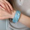 Circle Geometric Aurora Dopamine Bangle Resin Smudging Retro Hand Ring Women Wide Bracelet  Gift