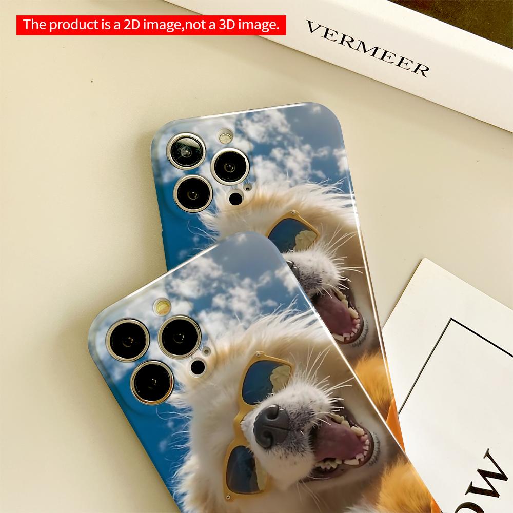 Sunglasses Dogs Sky Selfie Phone Case All Inclusive Film Hard Phone Case, Compatible with iPhone 18 Pro Max 17 16 15 14 13 12 11