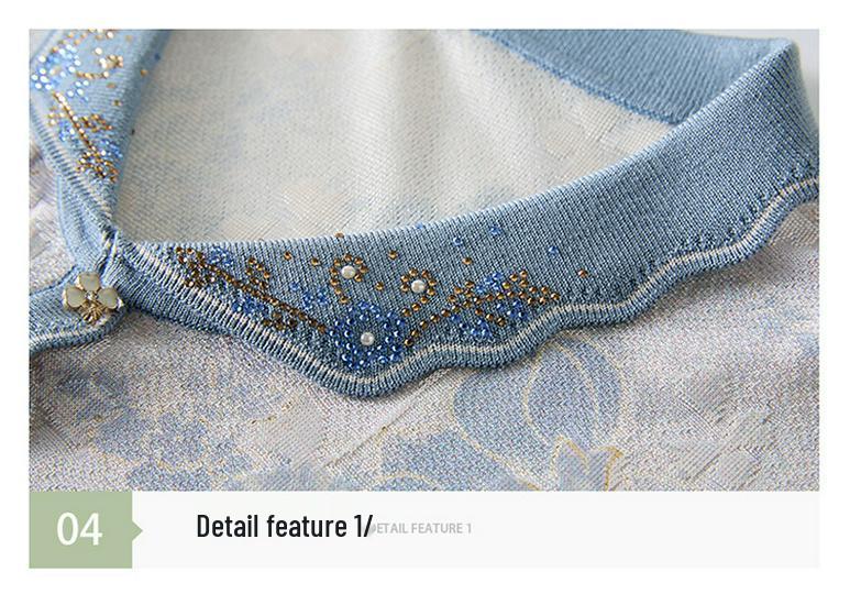 Women's Ice Silk Summer T-Shirt: Chic Short-Sleeved Blouse for Middle-Aged Moms (40-50+).