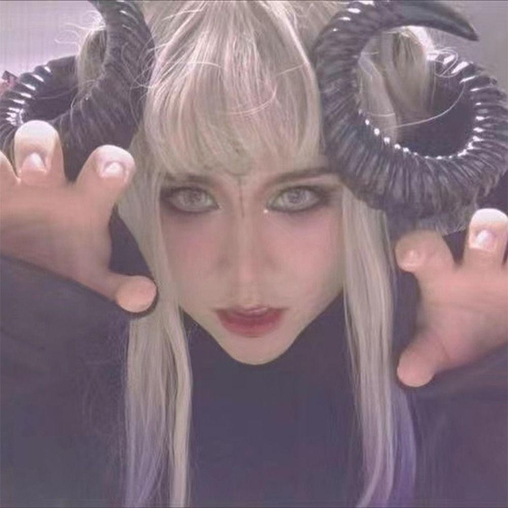 Widderhorn-Form Teufelshorn-Haarreif Schwarzer Gotischer Stil Gotisches Cosplay-Kostüm Halloween-Party