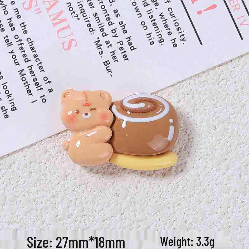 Handmade Resin Bear Hair Clips & DIY Croc Charms - Afternoon Tea Theme Accessories