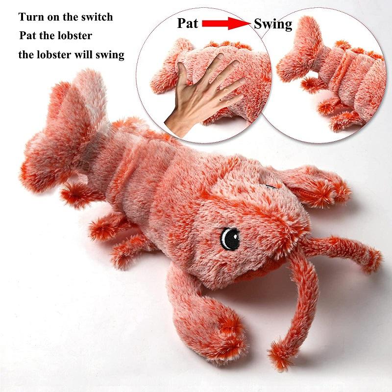 Electric Jumping Cat Toy Shrimp Catnip Pet Cat Interactive Toy Simulation Lobster Dancing Electronic Plush Cleaning Molar Toy