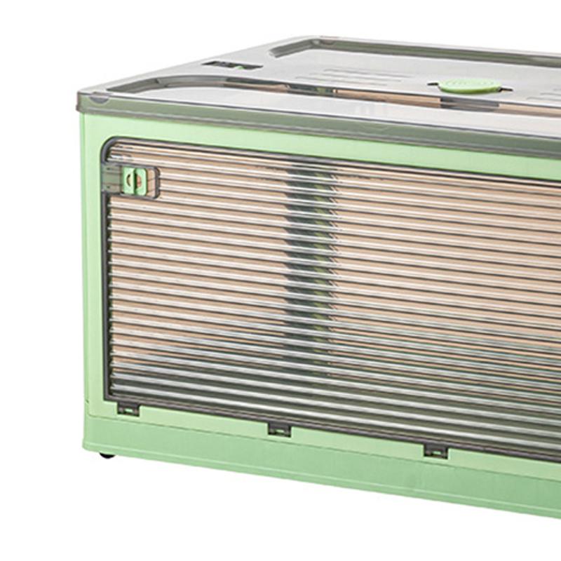 Clothes Storage Box Clear Transparent 4 Way Opening Bottom Pulley Design Plastic PET Storage Container for Home
