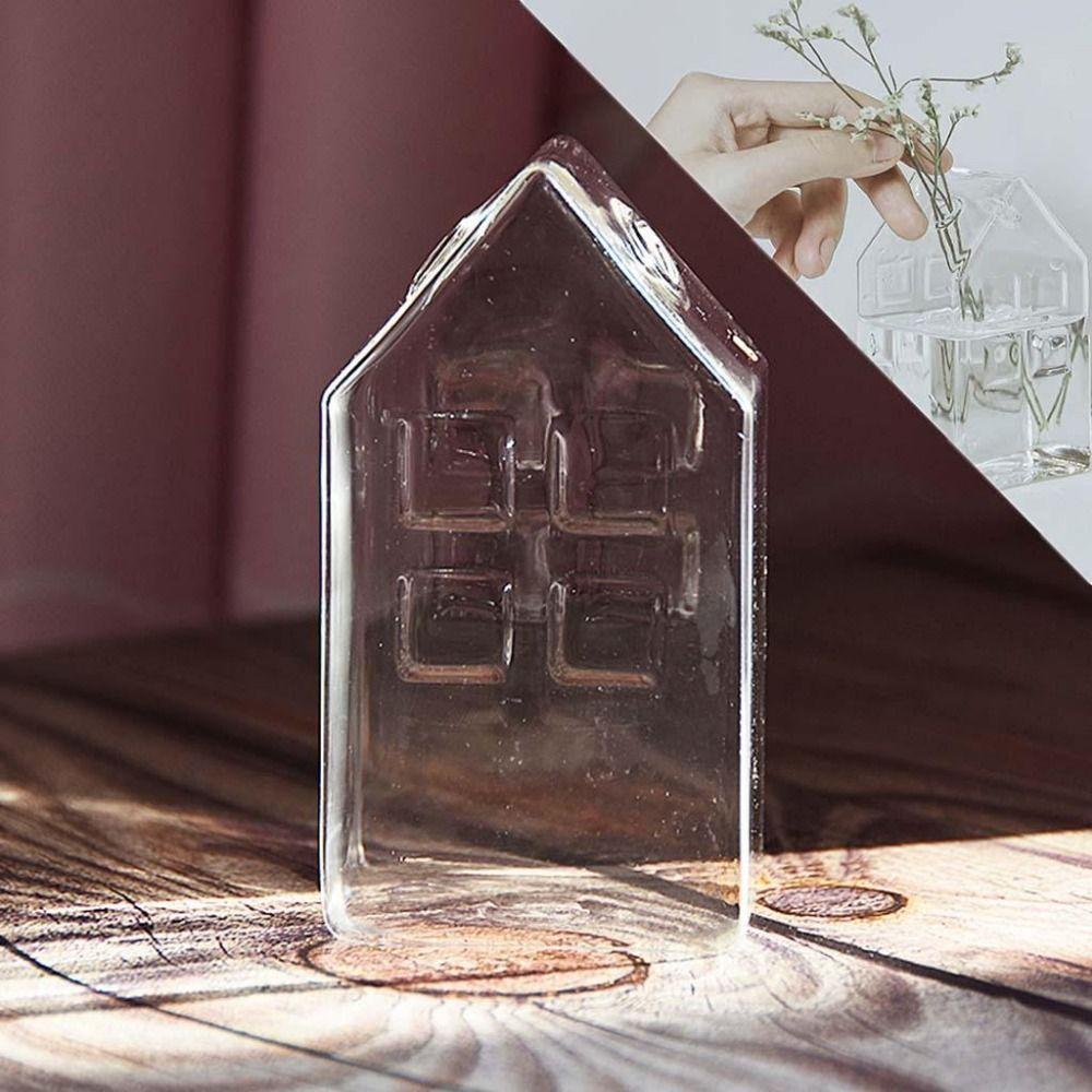 Polished House Glass Vase Glass Art Hydroponic Vase Ornament  Wedding Decor