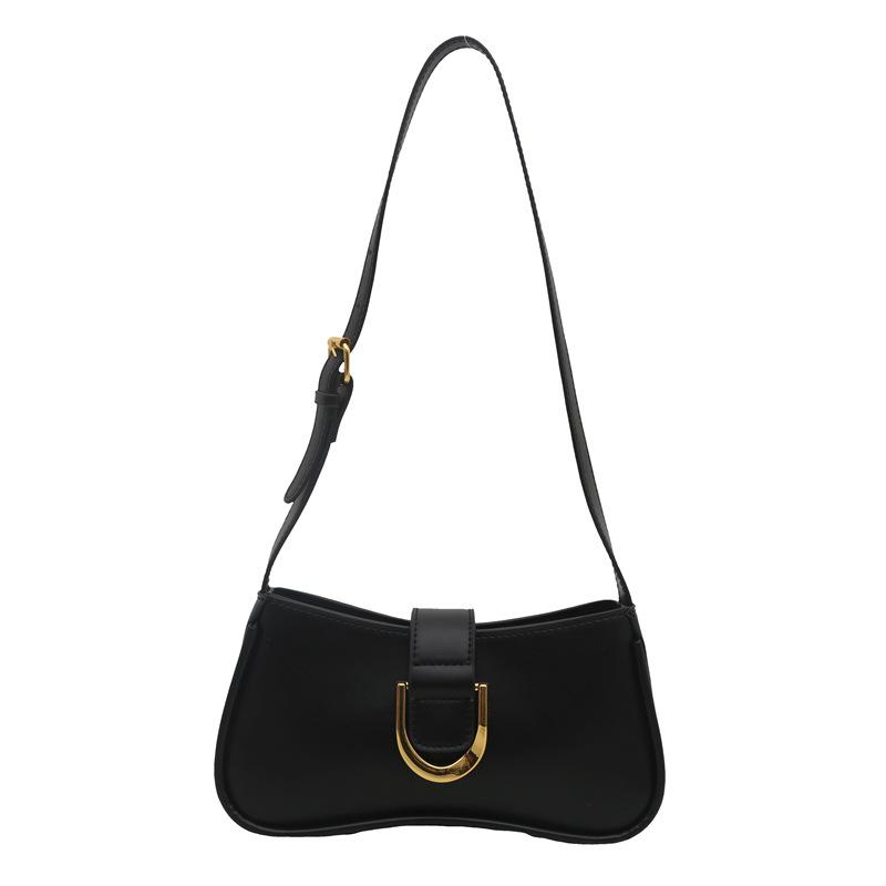 Niche high-end women's bags, fashionable retro shoulder messenger bags, simple underarm bags with simple texture