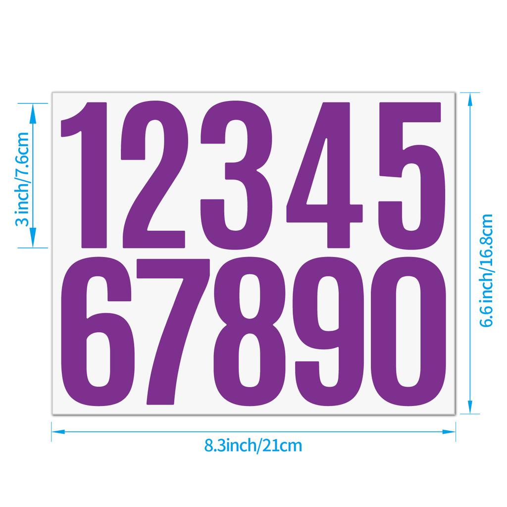 3-inch 0-9 Number Sticker, Large Vinyl Mailbox Label For Goods Classification Self-adhesive Mold Waterproof Wall Sticker