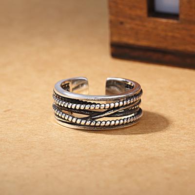 Good Fashion Jewelry for Woman Popular Gift Fashion Weaved Adjustable Ring Multi Layer Ring
