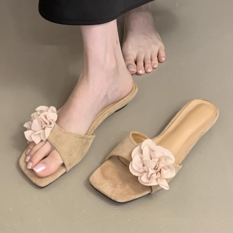 

Flower Women Slippers Flats Casual Shoes Dress Woman Sandals 2025 Summer Beach Flip Flops New Cozy Sandalias De Mujer 40 абрикосовый