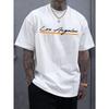 Europäische Größe Herren Sommer Bedrucktes Kurzarm-T-Shirt Top