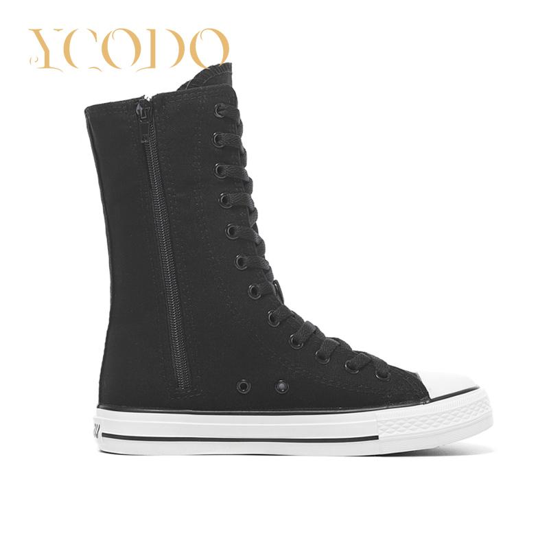 2023 Women's Spring/autumn and Summer Casual Canvas Shoes with Inner Zipper Air Vent for Girls' Student Short Canvas Boots