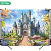 1 Piece of 2D Flat Banner Background Fabric Fairy Tale Castle Birthday Banner Polyester Material Photo Hanging Fabric