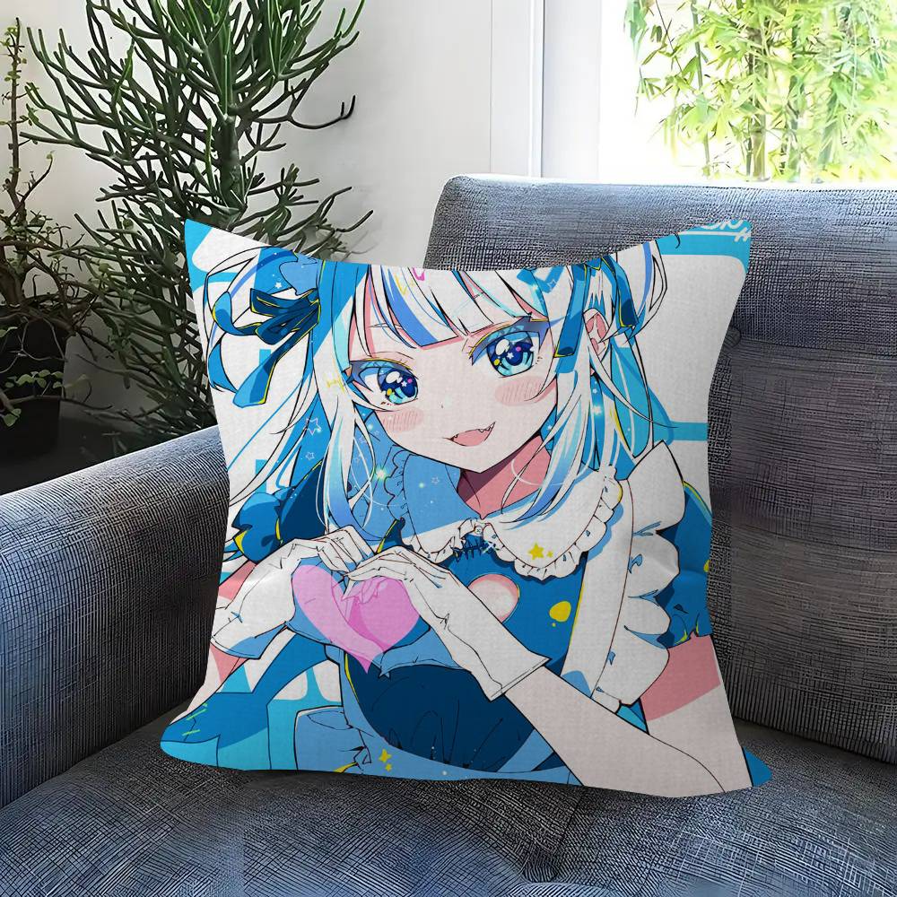 Anime Gawr cute Gura Personalized Pillow Cover Kids Bedroom Wild Party Decor Pillowcase kid Birthday shower Gift