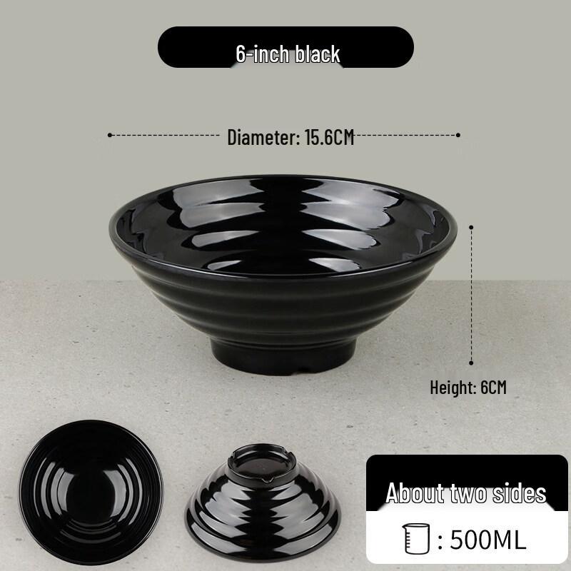 Tianya Jing 6-inch Commercial Melamine Noodle Bowl