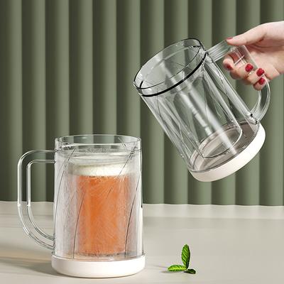 Doppelwandiger Gefrierbecher, doppelwandiger Kaffeebecher aus Glas, doppelwandiger Isolierbecher, Biergetränk, gekühlter Becher mit eingedicktem Wasser