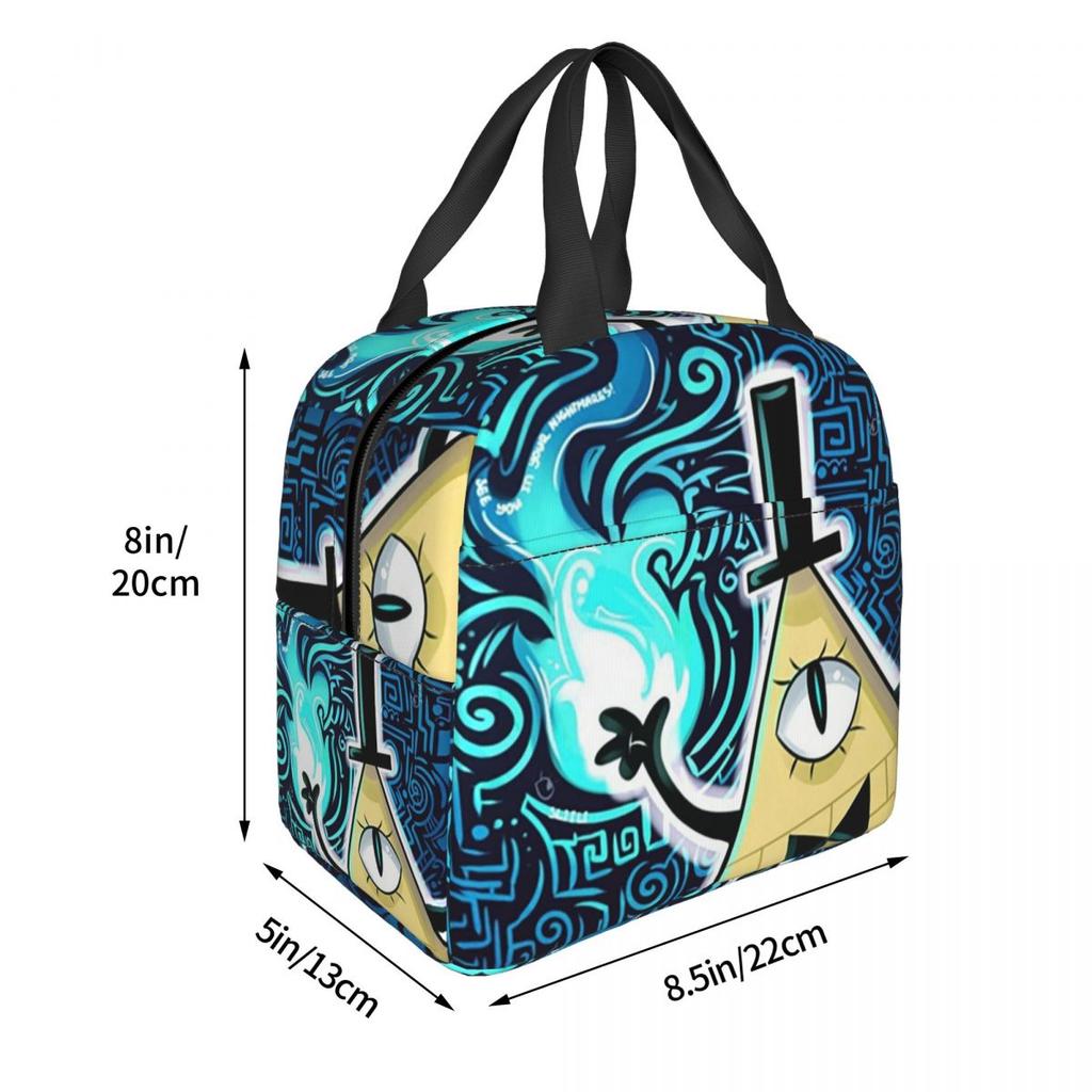 Cartoon Gravitys Falls Insulated Lunch Bag for Kids School Cooler Thermal Food Box Tote Leakproof Lunch Boxes Container