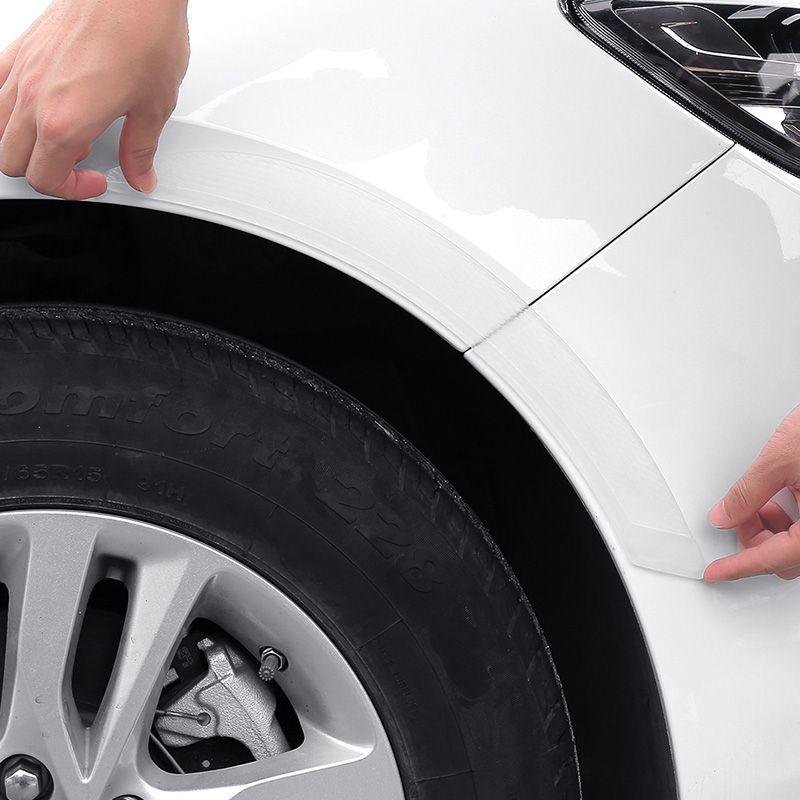 Wheel Arch Protection Sticker, Anti-Scratch Sticker, Car Body Decoration Sticker, Wheel Sticker, Anti-Scratch Protection, Anti-Scratch Car Sticker Wheel Eyebrow-Pure Black-(Pair)