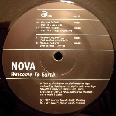 12inch Record NOVA - Welcome To Earth 5744471 Mercury Beats 1997 Germany Dance & Electronica