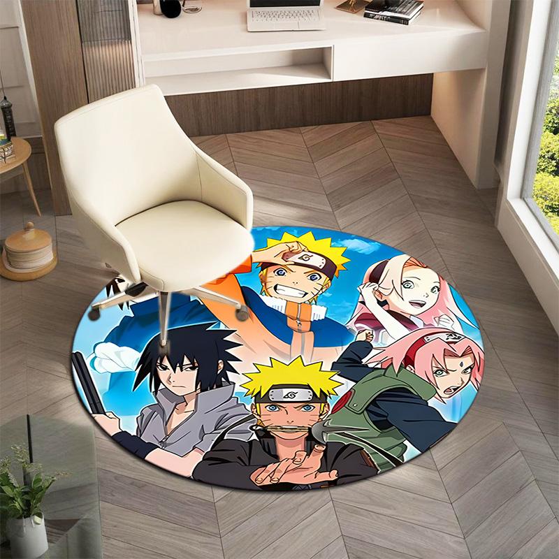 Berühmter Cartoon NARUTO Protagonist Uzumaki Naruto runder Teppich weiche Heimdekoration rutschfeste Fußmatte Outdoor Picknickmatte Teppich M6