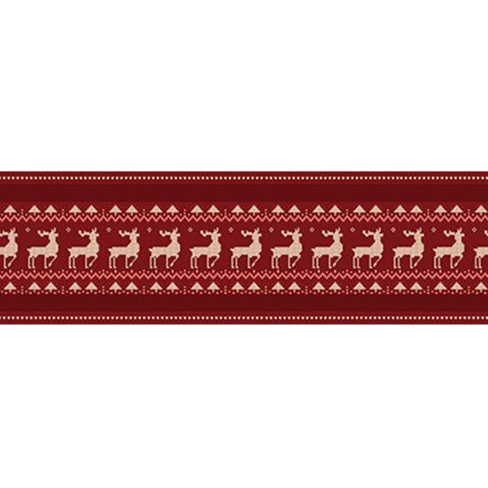 Christmas Table Runner Protective Cloth Festive Elk Pattern Durable Table for Home Holiday Decoration