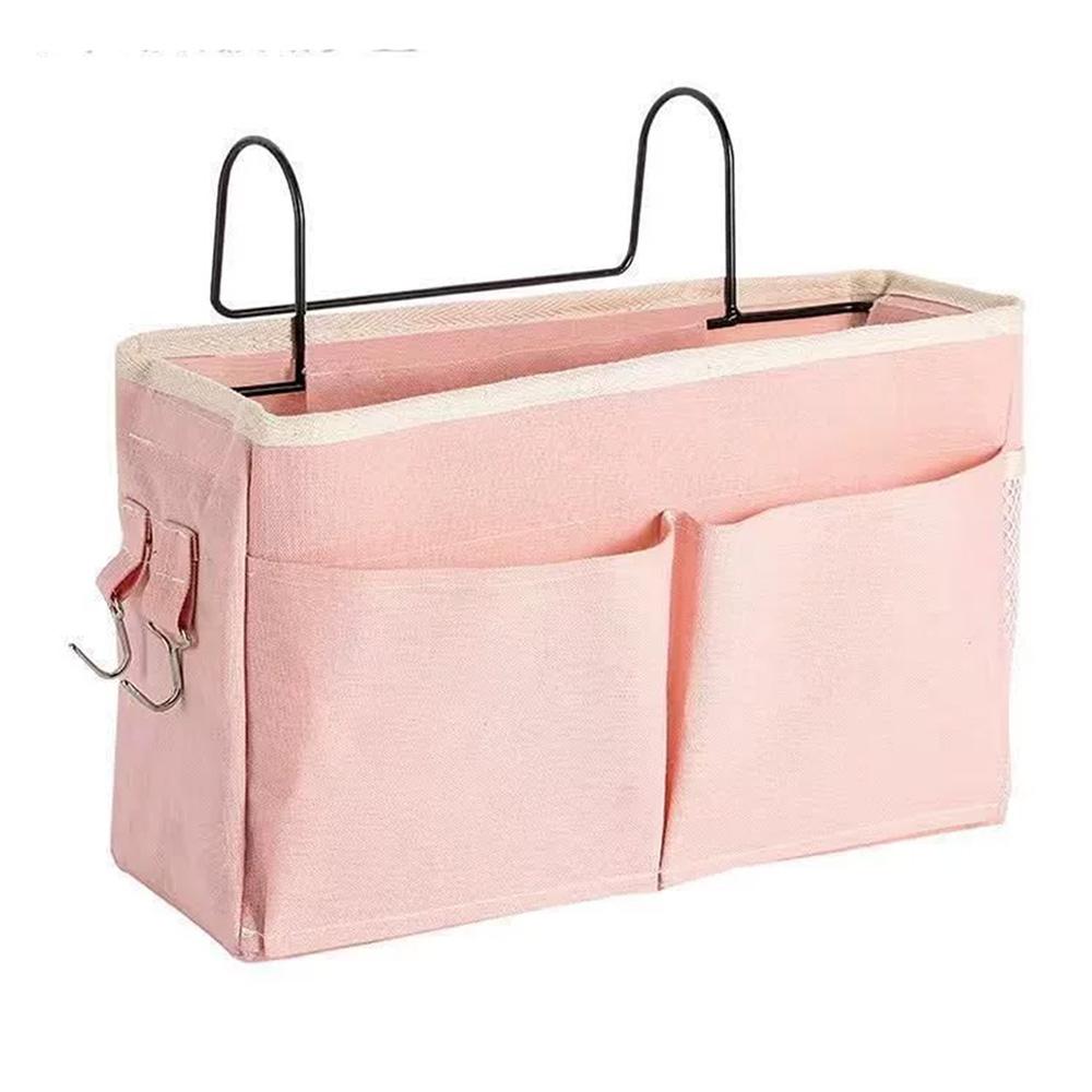 

Dormitory Storage Basket Storage Bag Student Bedside Basket Bag Organizer Multifunctional Bedside Storage Accessories розовый