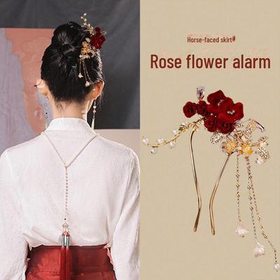 Elegante Fermaglio per Capelli con Nappa per Sposa: Tradizionale copricapo Hanfu per matrimoni