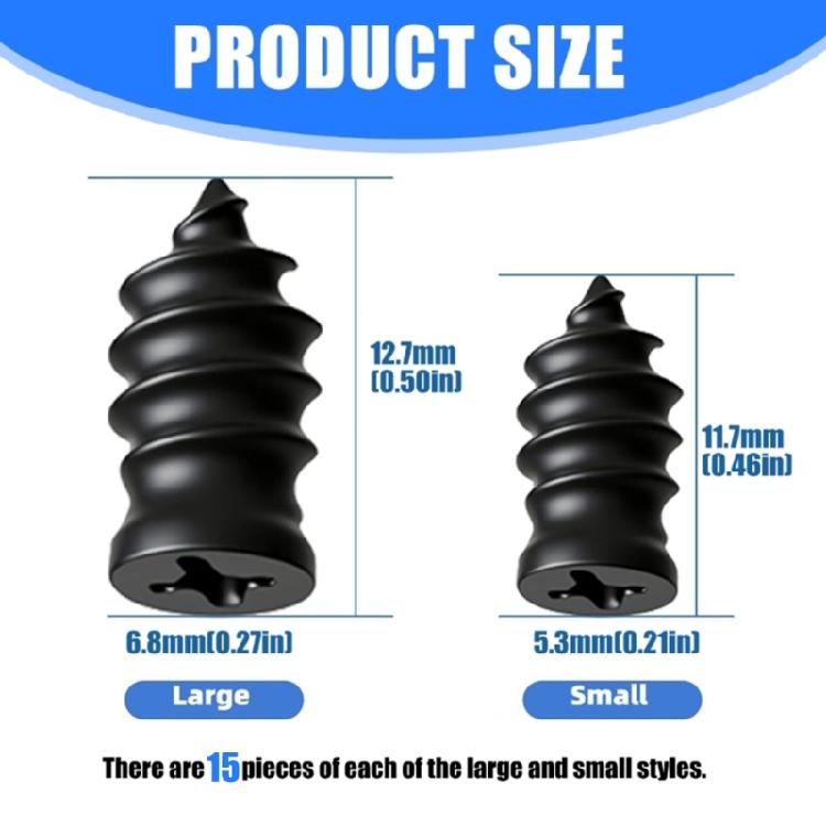 30Pcs Tire Repair Rubber Nails With Screwdriver For Fast Car Motorcycle Flat Tire Fix On The Go Vacuum Tire Repair Kit