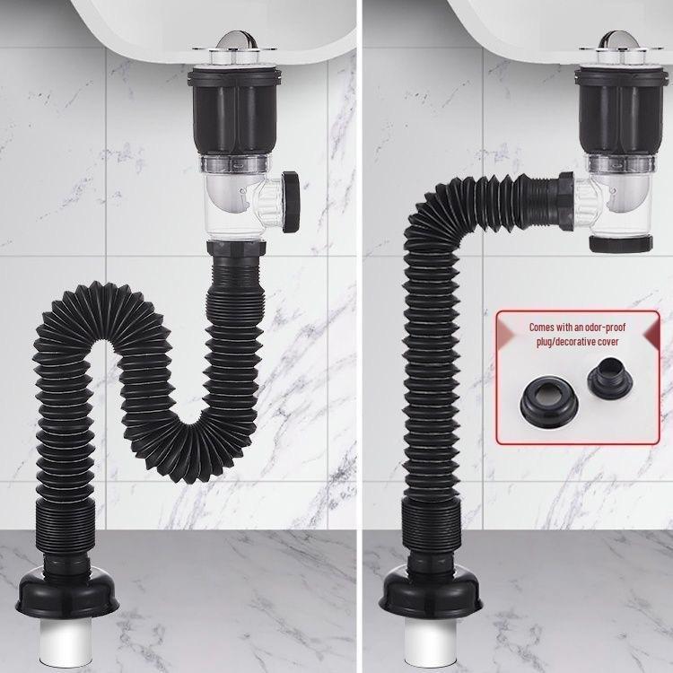 Universal Anti-odor Bathroom Sink Drain Set - Horizontal Wall Pipe Drainer Basin Tool