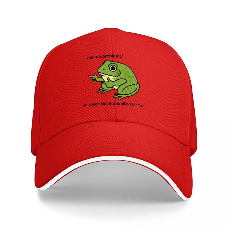 Frog Logo Black Baseball Cap with Green Amphibian Design and White Trim for Outdoor Wear and Casual Style