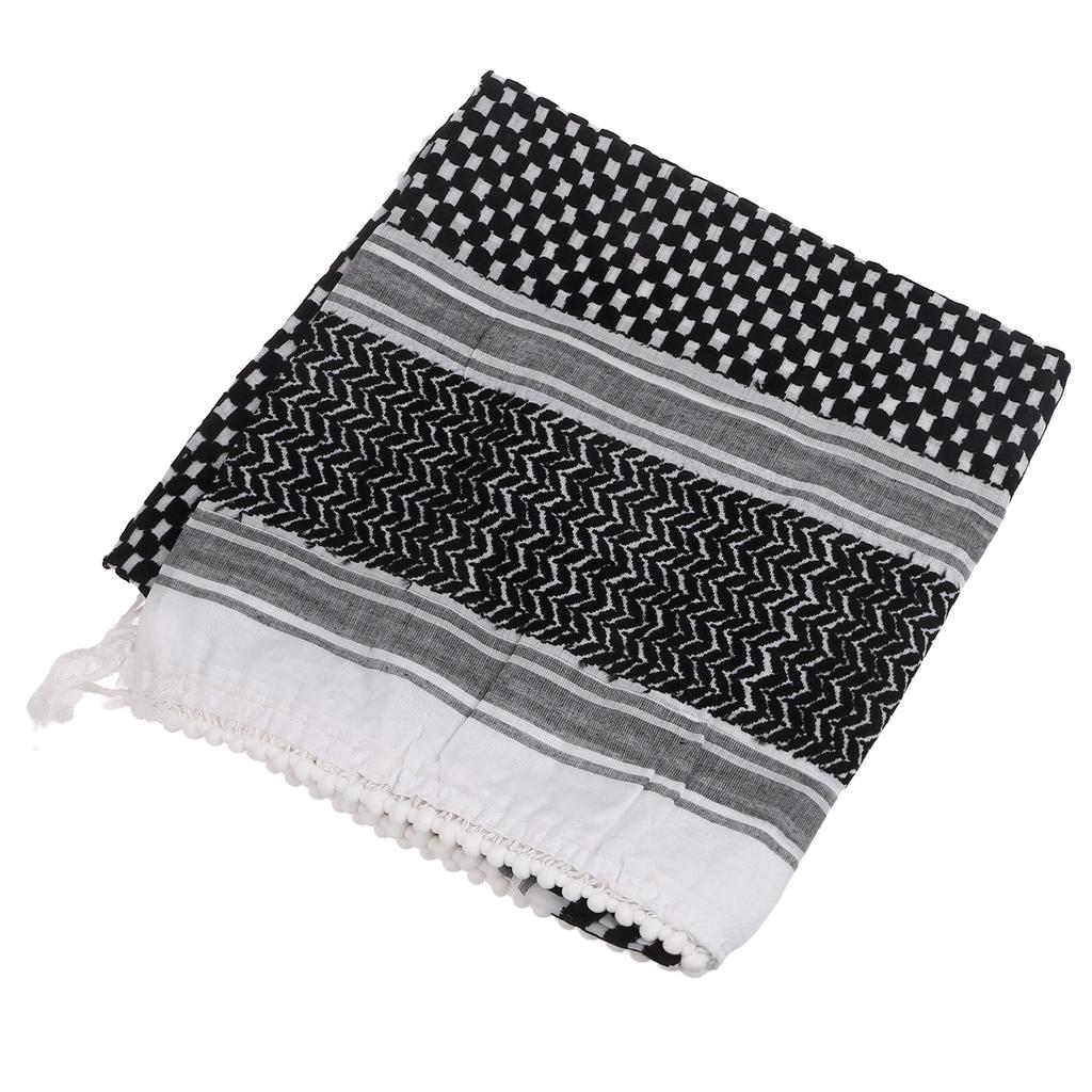 Religious Arab Adult Keffiyeh Headscarf Turban Jacquard Pattern Scarf Outdoor Headscarf for Male Daily Hair Accessory