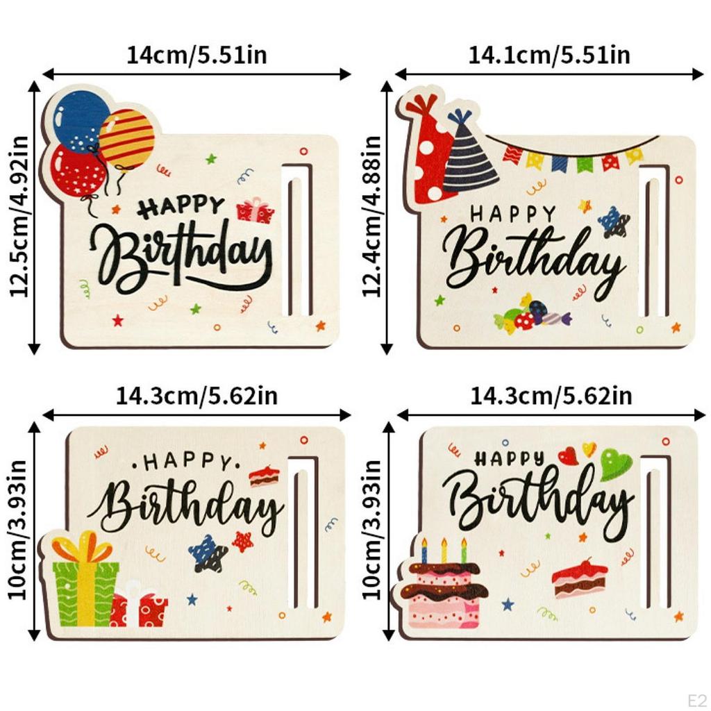 4 Pieces Birthday Money Holder,Money Gift, Holder for Party with Ribbon,Unique Fun