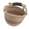 Picnic Basket Seagrass Woven Decorative Rustic Small Storage Basket with Handle for Desk Organizing