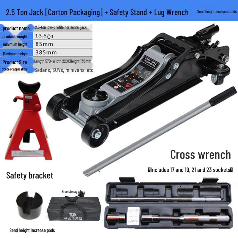 2.5 Ton Heavy Duty Horizontal Hydraulic Jack for SUVs, Off-road & Small Cars