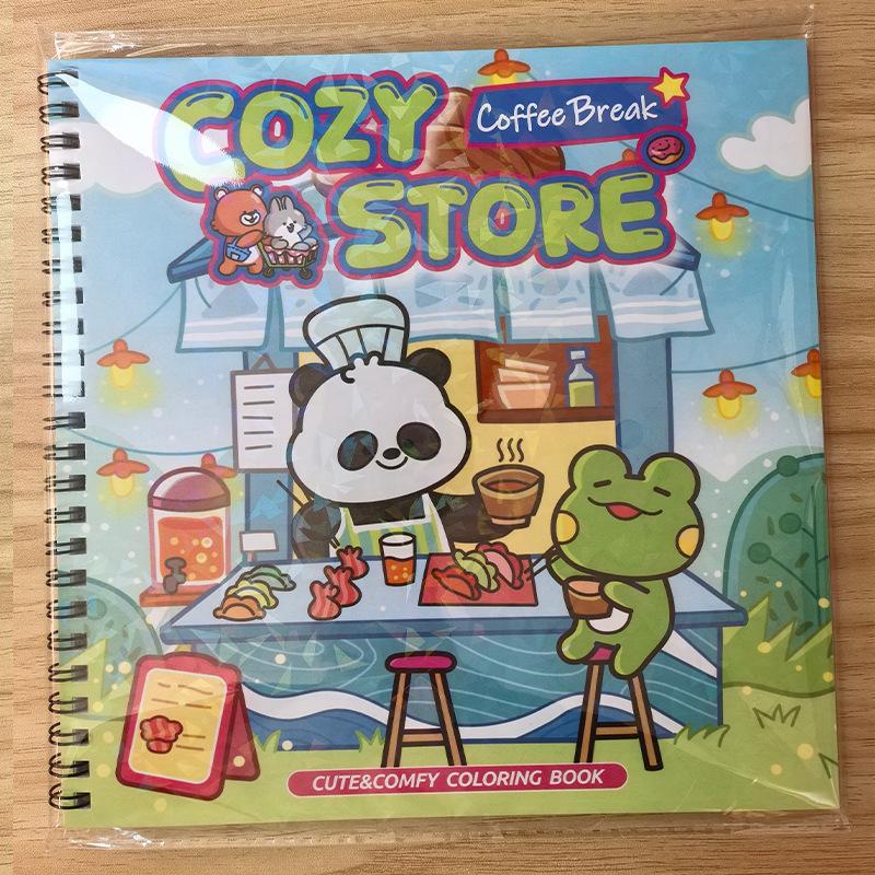 1 Stück Malbuch mit Cartoon-Motiven, Super heilendes und stressabbauendes Malbuch, Kunst-Erleuchtung und pädagogisches Kritzelbuch für Kinder