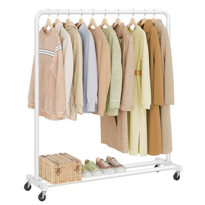 Clothes Rack, Garment Rack On Wheels, Coat Rack, 2 Lockable Wheels, Bedroom, Holds Up To 50 Kg, 38 X 110 X 141.5 Cm, Matte White