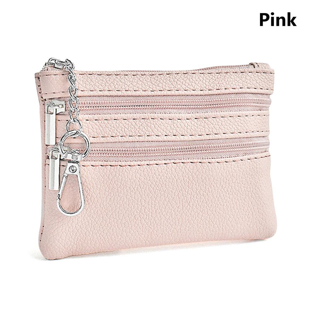Portable PU Leather Money Coin Purse Waterproof Wear-resistant Credit Card Holoder Zipper Wallet Money Bag Women Men