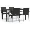 VidaXL Garden Dining Furniture and Cushions 5pcs Black Wicker 3184977