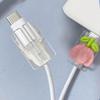 2 Stück Niedlicher 3D-Cartoon-Kaninchen- und Blumenmuster-Kabelschutz, TPU-Bruchschutz-Beißschutz-Kabelabdeckung, Geeignet für iPhone-Ladekabel